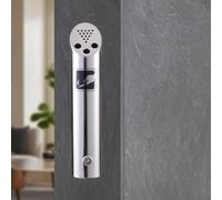 Cendriers Créatifs Pour Hommes - Cendrier Mural Pour Mégots, Support Mural Pour Fumeur, Cendrier Cylindrique Extérieur En Acier Inoxydable Brossé(18.1Inches)