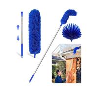 Cenei Plumeau à Toile D'Araignée avec Manche Extensible, Brosse à Toile D'Araignée et Kit de Plumeau de Plafond Lavable, Manche Télescopique en Aluminium