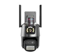 CENMEN Caméra PTZ extérieure 9 MP 4 K HD 8 X Zoom hybride triple objectif double écran caméra IP Wifi alarme CCTV surveillance prise UE installation facile