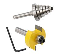 CENPEK Fraise à feuillure à queue de 6,35 mm avec ensemble de 6 roulements pour plusieurs profondeurs de 0,35 cm, 0,64 cm, 0,95 cm, 0,95 cm, 1,27 cm, 1,27 cm