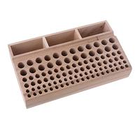 CENPEK Porte-outils professionnel en bois 98 trous avec 3 fentes pour le travail du cuir, la fabrication d'outils de poinçonnage
