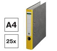 Centra Lot de 25 classeurs standard, marbré nuageux recy leu ange, certificat LGA, A4, 5,2 cm de large, jusqu'à 350 feuilles (80 g/m²), protection des bords, trou pour les doigts, jaune, 221120