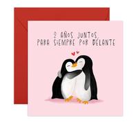 Central 23 2 Años Aniversario Tarjeta Novio Novia Pareja Amor Viene Con Pegatinas Regalo Aniversario Lindo Regalo Por