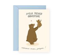 Central 23 Carte Anniversaire Pères First Birthday As My Daddy Cute Bear New Dad Gift Wife Partner Stickers