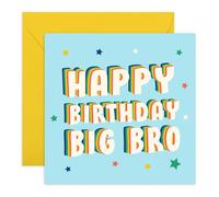 CENTRAL 23 Carte anniversaire pour frère - Jolies cartes de vœux pour homme - Cartes d'anniversaire pour grand frère - Livré avec des autocollants amusants