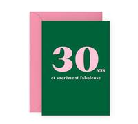 Central 23 Carte d'anniversaire 30 ans - Trente et fabuleux - Carte d'anniversaire 30 ans - Cadeaux pour trentième anniversaire pour hommes et femmes - Design minimaliste et moderne