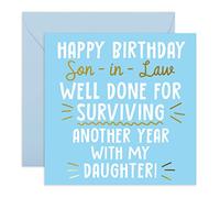 Central 23 - Carte d'anniversaire amusante pour lui - « Happy Birthday Son-In-Law » - Carte d'anniversaire pour beau-fils - Carte de vœux coquine pour lui - Livré avec autocollants amusants