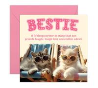 CENTRAL 23 Carte d'anniversaire avec enveloppe - Kitten Besties - Jolies cartes d'anniversaire pour elle - Cartes d'amitié pour femmes et amis - Carte de meilleure amie - Livré avec des autocollants