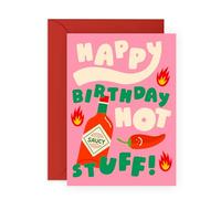 Central 23 Carte d'anniversaire pour petite amie - Cartes de vœux pour elle - Sauce HBD Hot Stuff - Carte d'anniversaire pour femme, partenaire, amis - Cadeau amusant pour les meilleures amies - Livré