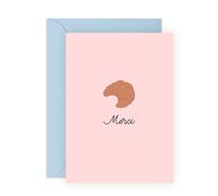 Central 23 Carte de vœux de remerciement en français - Illustration croissant « Merci » pour amis, meilleures amies, collègues, elle, lui, femme, homme - Design mignon et minimaliste