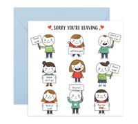 Central 23 Carte « Sorry You're Leaving » - Motif mignon dessin animé - Adieu au revoir pour collègue, collègue, ami, professeur, patron, femme et homme - Miss You Good Luck Resignation - Livré avec