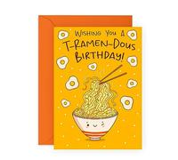 CENTRAL 23 Cartes d'anniversaire amusantes pour homme et femme - Wishing You A T-RAMEN-DOUS Birthday - Nouilles - Puns alimentaires asiatiques - Jolies cartes de vœux pour fille, petit-fils, petite
