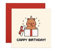 CENTRAL 23 Cartes d'anniversaire Capybara pour enfants, garçons et filles - Cappy Birthday ! - Jolies cartes d'anniversaire pour fils et filles - Puns d'animaux - Cadeaux pour lui et elle - Livré avec