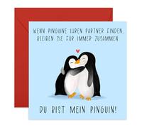 Central 23 - Du Bist Mein Pinguin Karte - Liebevolle und Niedliche Karte für Ihn Sie Partner Freundin Freund - Romantisches Geschenk für Paare Männer Frauen - Mit Herzlichen Aufklebern