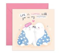Central 23 Jolie carte d'anniversaire pour couple - You As My Heater Seal - Jolie carte d'anniversaire de mariage pour mari, épouse, petit ami, petite amie, Noël, Saint-Valentin - Livré avec des