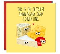 Central 23 - Jolie carte d'anniversaire pour elle - « Cheesiest Anniversary Card » - Carte d'anniversaire pour mari femme - Carte d'anniversaire mignonne pour couple - Livré avec des autocollants