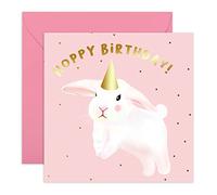Central 23 - Jolie carte d'anniversaire pour fille - « Hoppy Birthday » - Cartes d'anniversaire lapin - Sweet Happy Birthday pour sa nièce petite-fille