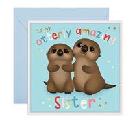 Central 23 - Jolie carte d'anniversaire pour sœur - « To My Otterly Amazing Sister » - Carte d'anniversaire pour sœur - Jolies cartes d'anniversaire pour sœur - Cartes de vœux vierges