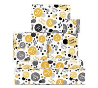 CENTRAL 23 Lot de 6 feuilles de papier cadeau « Happy Birthday » - Pour homme et femme - Motifs à pois - Cadeaux amusants pour amis - 21 ans - Livré avec autocollants