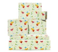 CENTRAL 23 Lot de 6 feuilles de papier cadeau vert clair pour homme et femme - Boissons à cocktail - Papier cadeau pour anniversaire, fête prénuptiale, anniversaire de mariage - Recyclable
