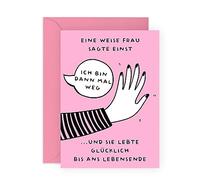 Central 23 Lustige Abschiedskarte für Frauen - 'ICH BIN DANN MAL WEG' - neuer Job karte - Glückwunschkarte für Freundin - Jobwechsel - mit Aufklebern - von