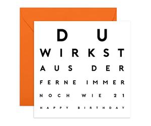 Central 23 - Lustige Geburtstagskarte - Du wirkst aus der Ferne - Humorvolle Glückwunschkarte zum Geburtstag für Männer Frauen Ihn Sie - Mit witzigen Aufklebern