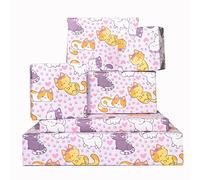 Central 23 - Papier d'emballage d'anniversaire - Feuilles d'emballage cadeau violet - Chats et coeurs - 6 feuilles d'emballage cadeau pour femmes, filles adolescentes, enfants