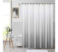 Central Park Rideau de Douche Gris ombré tissé gaufré résistant à l'eau avec dégradé décoratif pour Salle de Bain, Spa, hôtel, Rideau de Douche avec 12 œillets (Blanc crème/Gris, 177,8 x 182,9 cm)