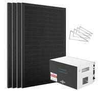Centrale électrique de balcon 2000 W avec mémoire de 5 kWh 500 PRO et | Puissance de sortie de l'onduleur 2400 W, panneaux solaires bifaciaux, 4 MPPT, couplage AC, sauvegarde, LiFePO4