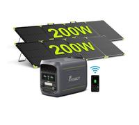 Centrale électrique portable-FOSSIBOT-F1800-1024W-1800W-230V-LiFePO4-Générateur Solaire Électrique+2×SP200PRO 200W Panneaux Solaires