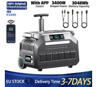 Centrale Électrique Portable IEE 2400W, Générateur Solaire, Batterie LiFePO4 2048Wh, 4000+ Cycles, Sortie AC 2400W, Chariot avec Application Mobile pour Camping-Car, Van, Poignée Robuste et Double 240