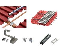 Centrale électrique pour balcon Support de toit en tuiles pour 6 panneaux Panneau solaire PV Support de toit