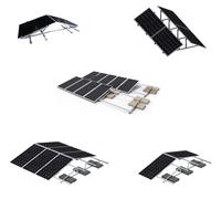Centrale électrique pour balcons Support surélevé Kit complet est-ouest horizontal pour 8 panneaux PV Module solaire Toiture Toiture plate 10-40