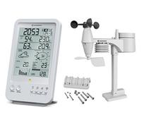 Bresser Station météo Weather Center 5-en-1 - Radio avec capteur extérieur - Blanche
