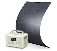 Centralélectrique portable - Générateur - Centrale électrique - Batterie externe - Portable - 600W - avec kit de panneaux solaires monocristallins de 200W