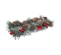 Feeric Lights & Christmas - Photophore centre de table en bois et pin 14x39x8 cm Vert