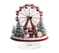 Centre De Table De Noël En Acrylique 2D - Ornements Décoratifs Élégants Avec Grande Roue | Carrousel À Grande Roue, Arbre De Noël, Décorations De Bureau En Acrylique Pour La Maison, Étagère (A)