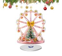Centre de table de Noël - Support décoratif 2D pour sapin de Noël, présentoir de table à base rotative, design élégant avec matériau, centre de table de vacances pour l'hiver, mariages, fêtes de