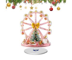 Centre de table de Noël - Support décoratif 2D pour sapin de Noël, présentoir de table à base rotative, design élégant avec matériau, centre de table de vacances pour l'hiver, mariages, fêtes de