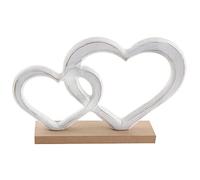 Centre de Table Mariage Coeurs en Bois Blanc et Naturel (x1) REF/6835