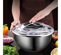 Centrifugeuse en acier avec entonnoir tamisé, poignée et couvercle Smart Lock, conception pour un séchage rapide, socle antidérapant, centrifugeuse de 3,5 litres pour le lavage et le séchage des fruit
