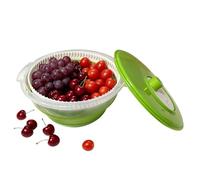 Centrifugeuse nettoyante pour fruits sèche-linge pliable double couche | Lave-salade pour conservation, nettoyage, égouttoir, légumes, raisins et aliments