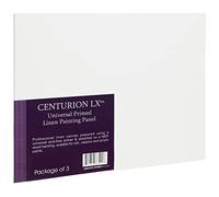 Centurion All-Media Lot de 3 panneaux de lin apprêté universels de 311,8 g pour peinture, montés sur bois MDF, ne se déforme pas, parfaits pour les artistes, les professionnels, les peintres, les