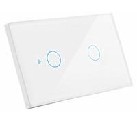 CENTURY Interrupteur encastrable intelligent, double prise, 5 A, 220–240 V, indice de protection IP20, contrôlable via smartphone par Wi-Fi ouvocale. Compatible avec le boîtier encastré BTICINO 503E à