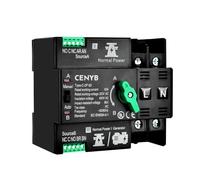 CENYB Commutateur ATS 2P 63A AC220V, inverseur monophasé auto/manuel, alimentation sans coupure, montage rail DIN