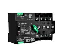 CENYB Commutateur ATS 4P 63A AC220V, inverseur monophasé auto/manuel, alimentation sans coupure, montage rail DIN