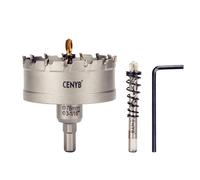 CENYB scie cloche metal 3-1/16" (78mm) à pointe en carbure de tungstène, avec 2 forets pilotes titanées - Idéale pour métaux durs, acier inoxydable, fer, alliage d'aluminium, bois et plastique