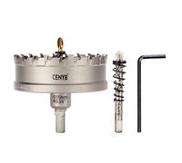 CENYB scie cloche metal 3-3/4" (95mm) à pointe en carbure de tungstène, avec 2 forets pilotes titanées - Idéale pour métaux durs, acier inoxydable, fer, alliage d'aluminium, bois et plastique