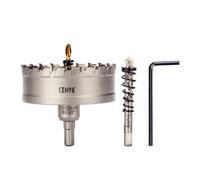 CENYB scie cloche metal 3-5/8" (92mm) à pointe en carbure de tungstène, avec 2 forets pilotes titanées - Idéale pour métaux durs, acier inoxydable, fer, alliage d'aluminium, bois et plastique