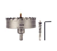 CENYB scie cloche metal 4-1/4" (108mm) à pointe en carbure de tungstène, avec 2 forets pilotes titanées - Idéale pour métaux durs, acier inoxydable, fer, alliage d'aluminium, bois et plastique
